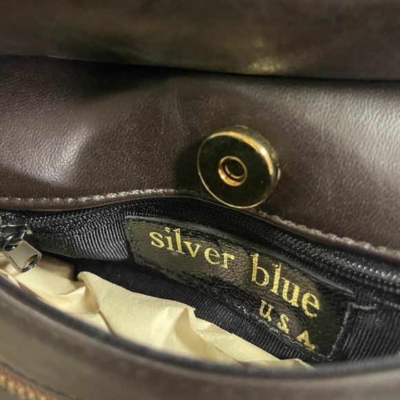 Silver Blue Brown purse resin handle - Picture 4 of 7